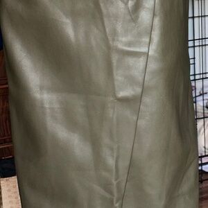 MDRN faux leather midi pencil skirt.